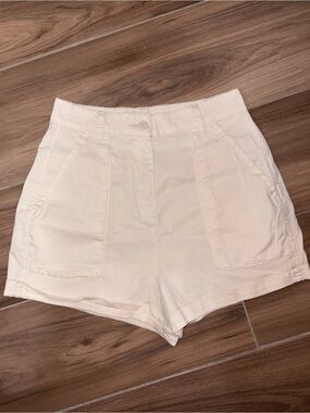 Women's High-Waist Cream Utility Shorts Size XS - Used